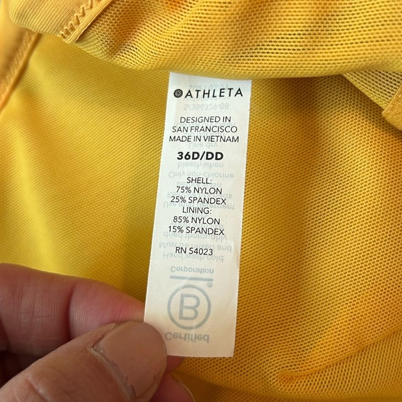 Athleta Twist Up Tankini Top Size 36D/DD in Yellow - Picture 8 of 9